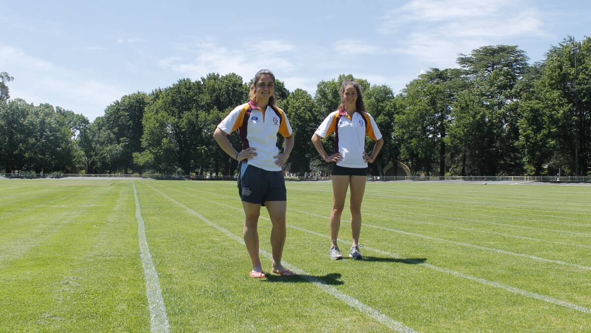 Stephanie Pollard, 20, and Andrea Thompson, 17, will be the sole local entrants in the main race for the Queanbeyan Gift. Photo: Gemma Varcoe.