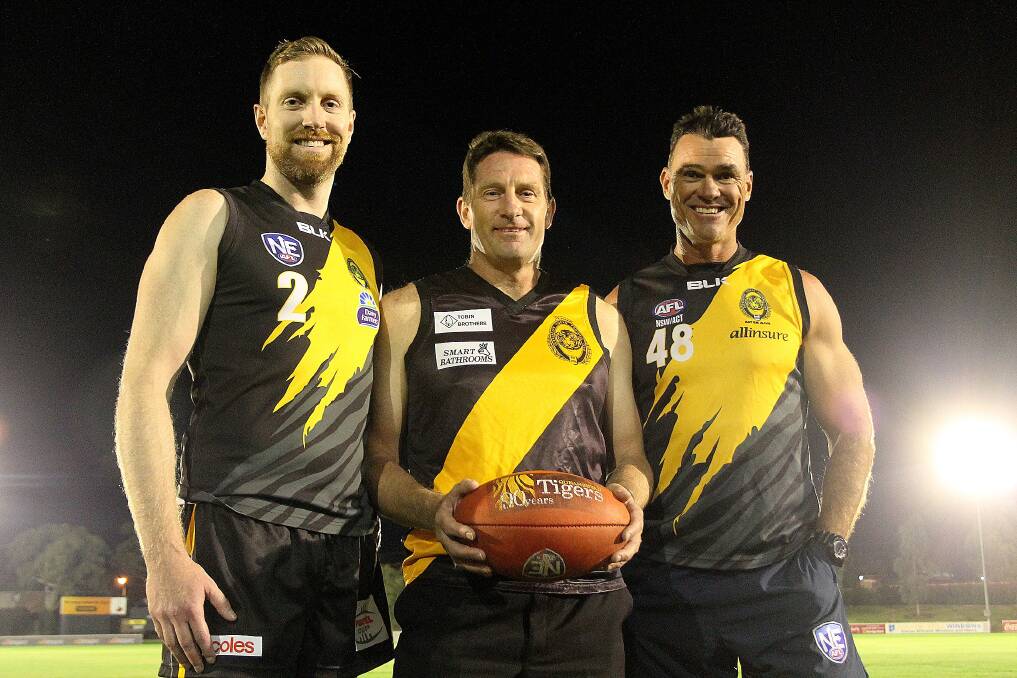Ryan Quade, Tony Wynd and Mark 'Merv' Armstrong have all left their own unique imprint upon the legendary jumper. Photo: Gemma Varcoe. 