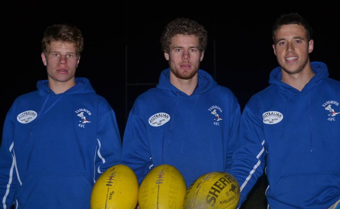 Benjamin and Paul Willersdorf and Simon Goyne were part of the Yass Roos team that knocked off Goulburn at the weekend. Photo: Oliver Watson.