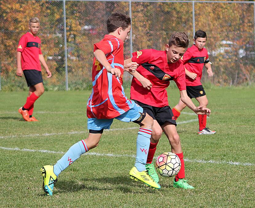 The under-13 Blue Queanbeyan City squad came up against the Woden Valley Lightning at High Street on Saturday, May 21. Despite an impressive show of silky skills, the home side were bested by their ACT counterparts 4-2. Photos by Gemma Varcoe. 