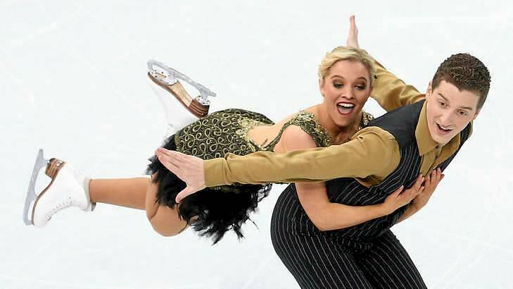 Season's best: Danielle O'Brien and Gregory Merriman of Australia compete during the Figure Skating Ice Dance Short Dance. Photo: Paul Gilham
