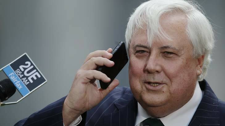 Clive Palmer has dismissed a leaked email in which a PUP MP said Australians were bogans as 'sour grapes'. Photo: Alex Ellinghausen