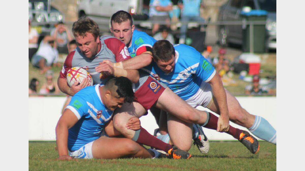 The Queanbeyan Kangaroos def cross-town rivals the Queanbeyan Blues 17-16 in extra time to claim their third Canberra Raiders Cup premiership in four years. Photos: Andrew Johnston, Queanbeyan Age