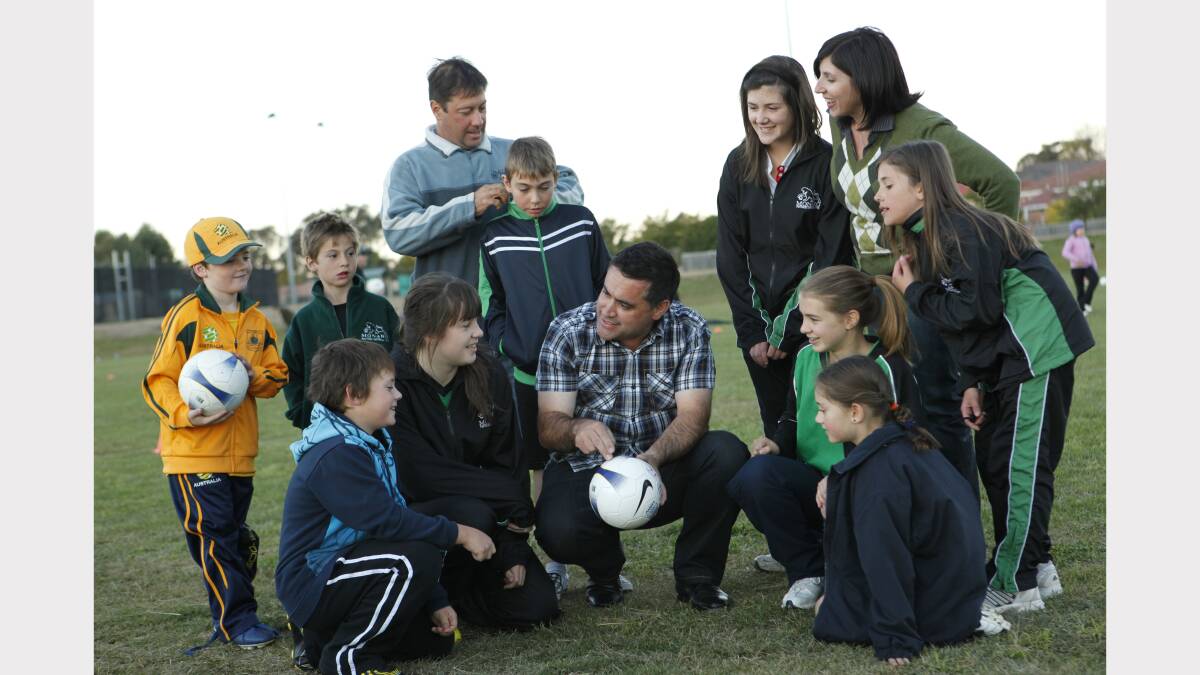 Member for Monaro John Barilaro with members of the Monaro Panthers Football Club. Mr Barilaro is encouraging local sporting groups to apply for the NSW Government's Sport and Recreation grant program.