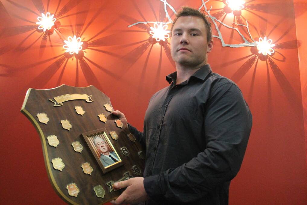 Prop Matt Holmes was awarded as this year's Queanbeyan Blues player of the year at Wednesday's end of season presentation. Photo: Andrew Johnston