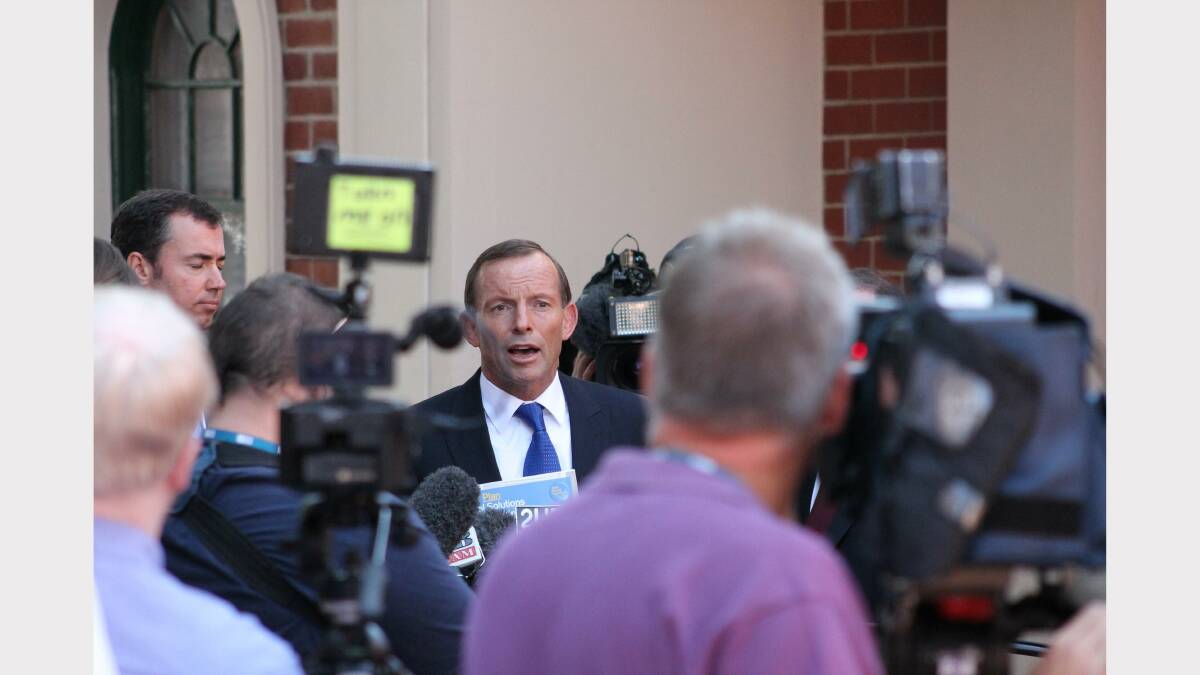 Tony Abbott addresses the media. Photo: Andrew Johnston