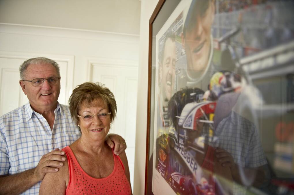 Mark Webber's parents Alan and Diane at their Queanbeyan home before their son's final Formula One race in Brazil this weekend. Photo: Canberra Times