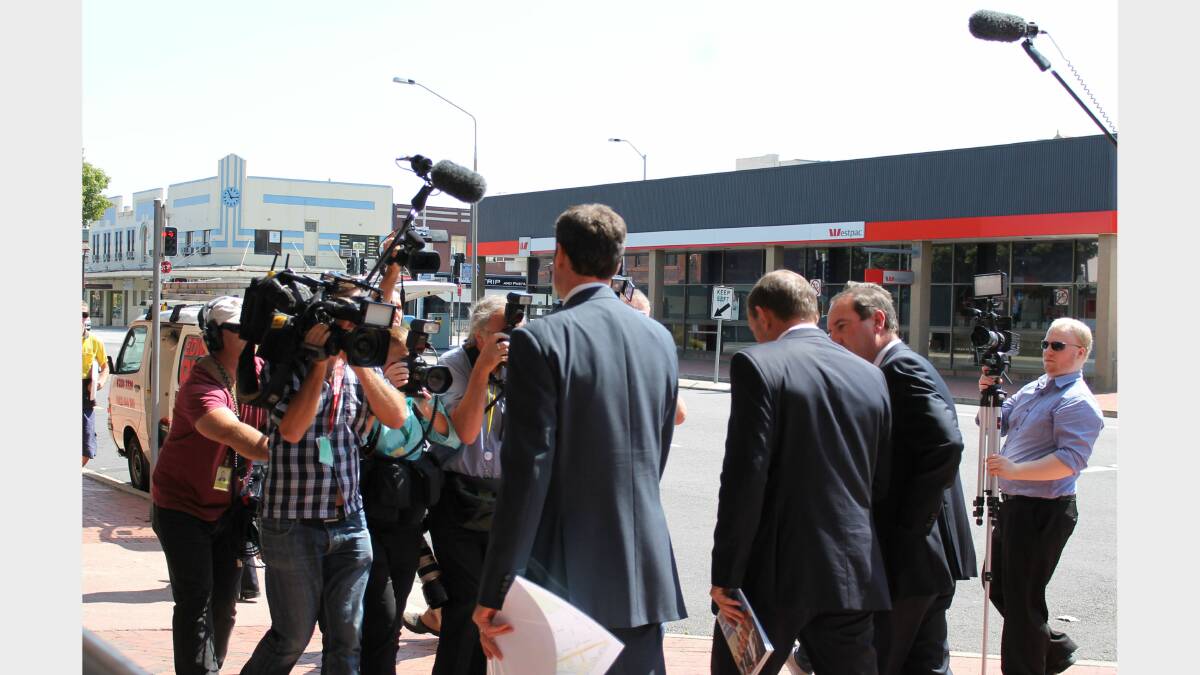 Tony Abbott heads down Crawford Street. Photo: Andrew Johnston