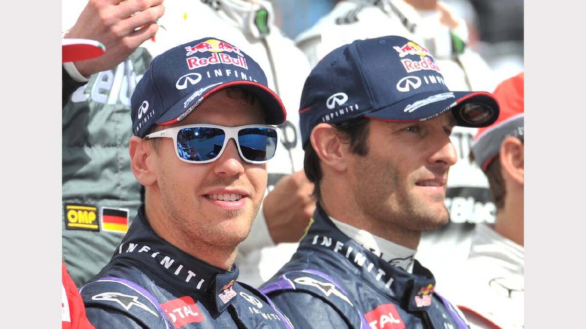 Red Bull Racing teammates Sebastian Vettel (left) and Mark Webber won four Constructor's Championships together despite a rocky personal and professional relationship. Pictured here at the 2013 Australian Grand Prix. Photo: Fairfax Media