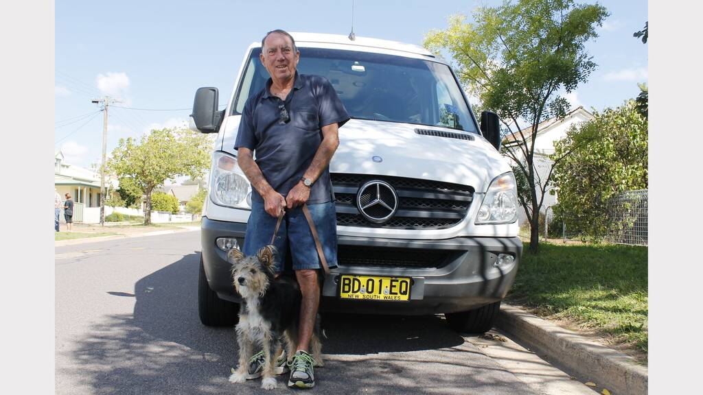 Self-confessed 'grey nomad' Paul Callaghan and his dog Tramp.