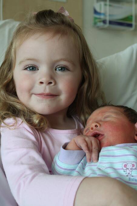 Katie with little sister Abbie Louise Carters born on April 10.