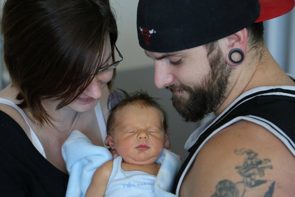 Sam and Stewart Keyes with baby Logan John Keyes born on October 26.