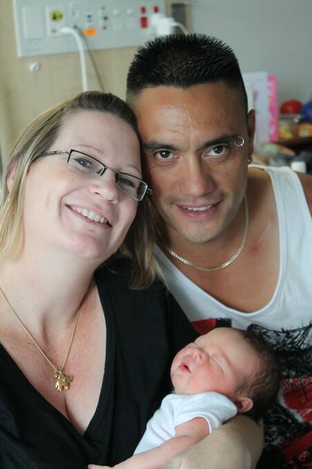 Boyd and Tracy Kuru with their baby girl Lavene Nikora born on February 6.