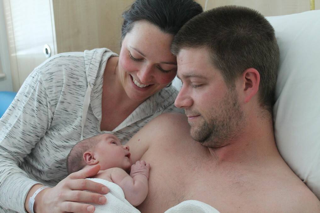 Duncan and Morgan Knox with their baby girl Zoey born on January 8.