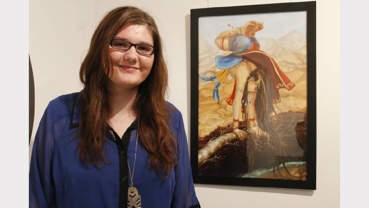 Young Artist Award winner Lauren Wakley and her digital art piece, Sun Tribute.