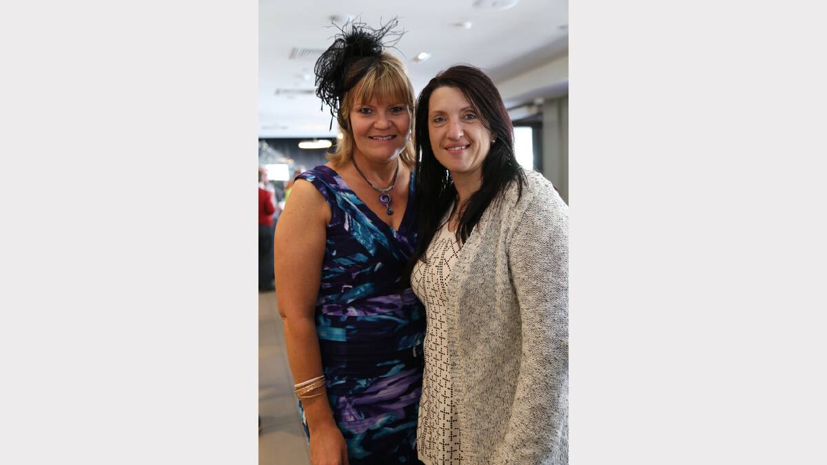 Narelle McDonald and Tania Kain of Queanbeyan celebrating the Melbourne Cup.