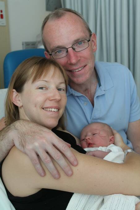 Parents Adam Welsh and Nicole Norris with their first born baby girl Samantha Welsh born on April 5.