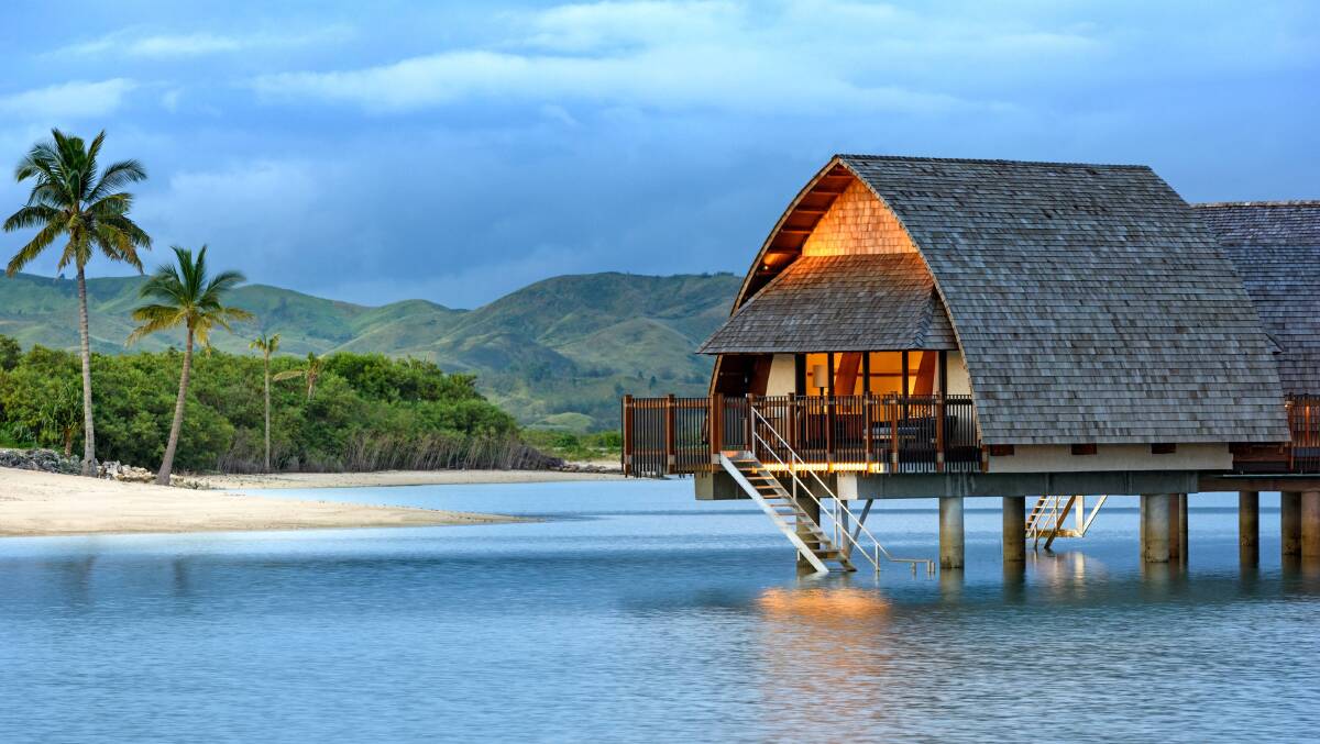 An overwater "bure" at Fiji Marriott Resort Momi Bay. An overwater "bure" at Fiji Marriott Resort Momi Bay.