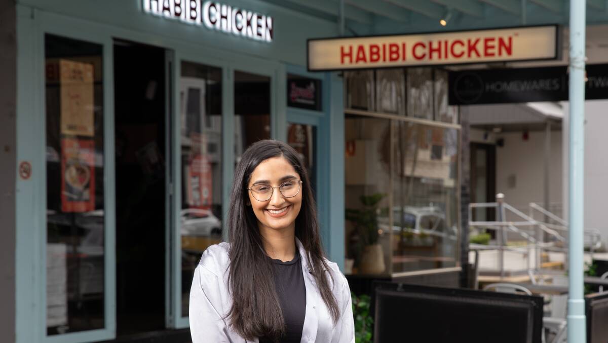 Habibi Chicken partner and brand consultant Mariam Rehman outside her business in Wagga, NSW. Picture by Madeline Begley