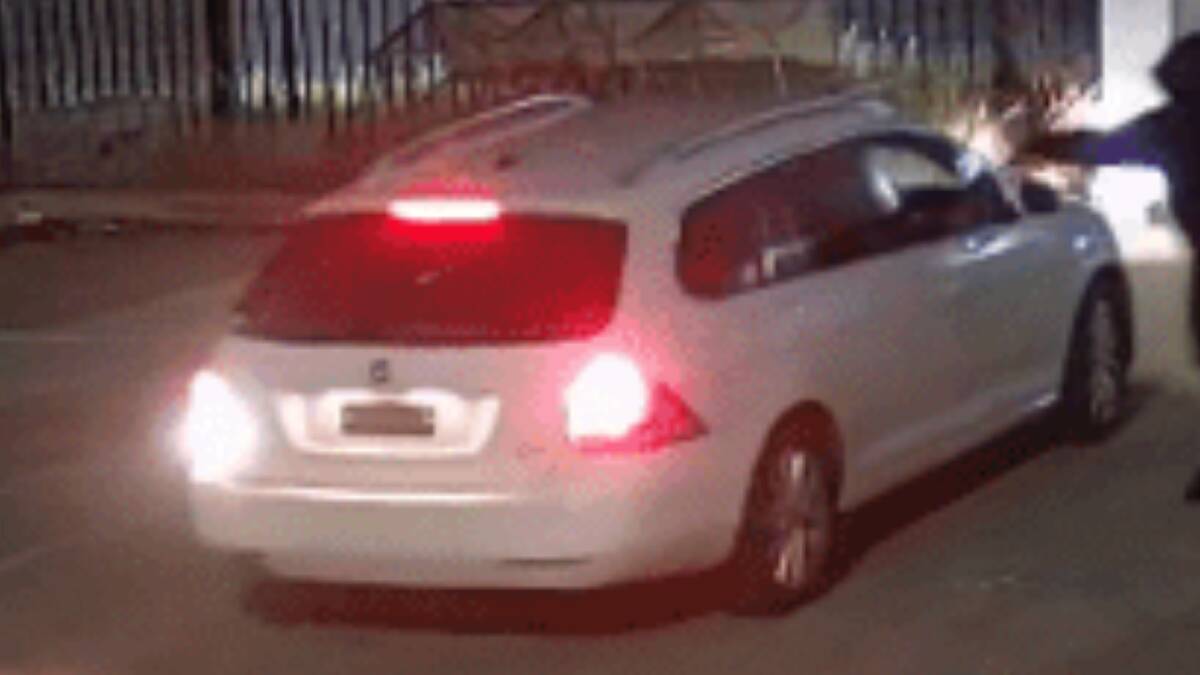 A car used by alleged thieves in the engine robbery. Picture supplied