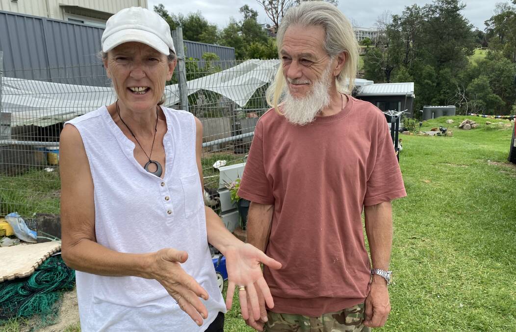 Chris and Adam Webb are yet to rebuild on their Conjola Park block, spending the past few years living in a shed after their home was destroyed during the Black Summer fires. Picture by Glenn Ellard.