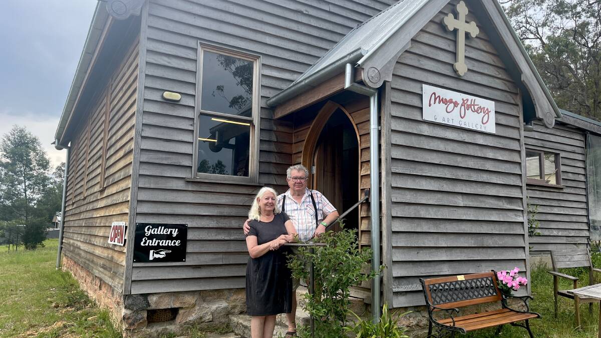 Mogo's Peter and Vanessa Williams in front of their rebuilt pottery studio and store. Picture by Jimmy Parker Mogo's Peter and Vanessa Williams in front of their rebuilt pottery studio and store. Picture by Jimmy Parker