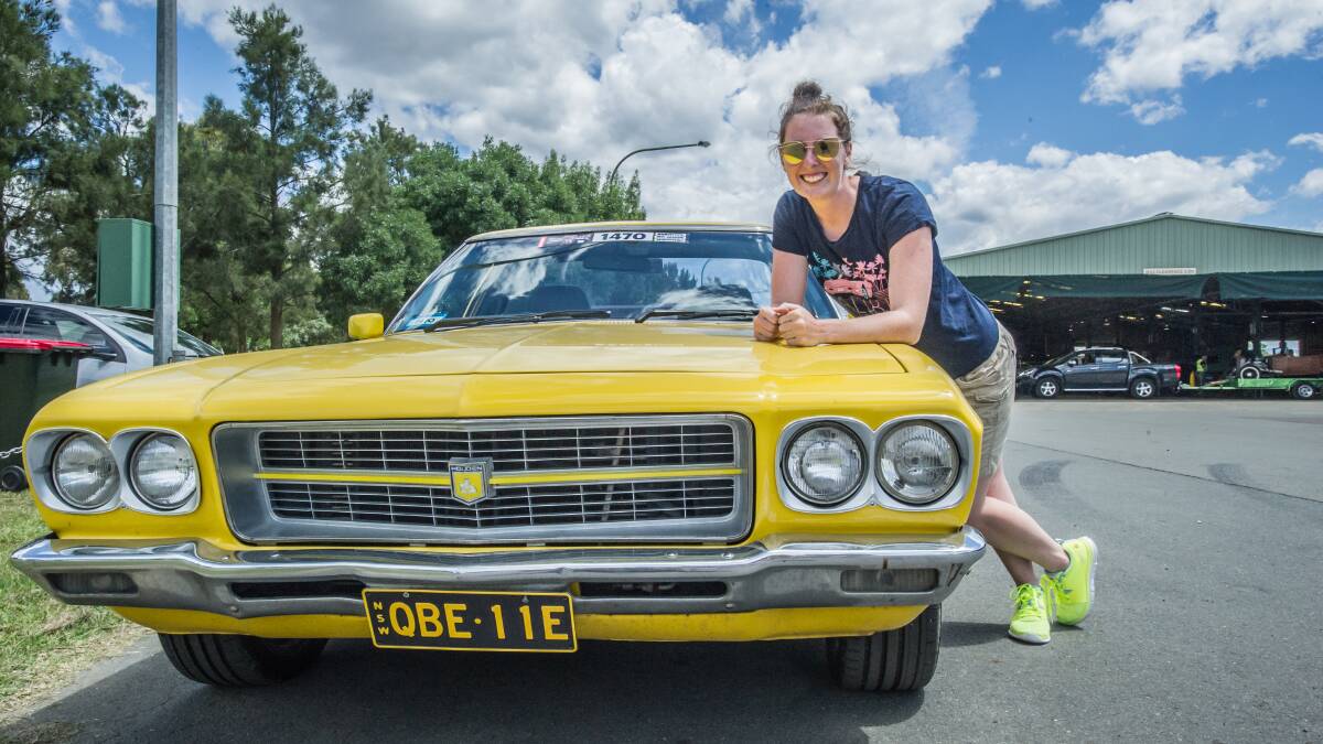 EXCITED: Nadine Clifford of the Central Coast with her HQ one tonne ute, which she will exhibit for the first time at this year's Summernats. Photo: Karleen Minney