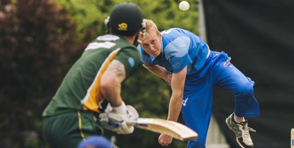 RIVALS: Twenty20 cricket played at Freebody Oval in Queanbeyan on Sunday. Queanbeyan Bluebags face up against Weston Creek Molonglo. Photo: Rohan Thomson.