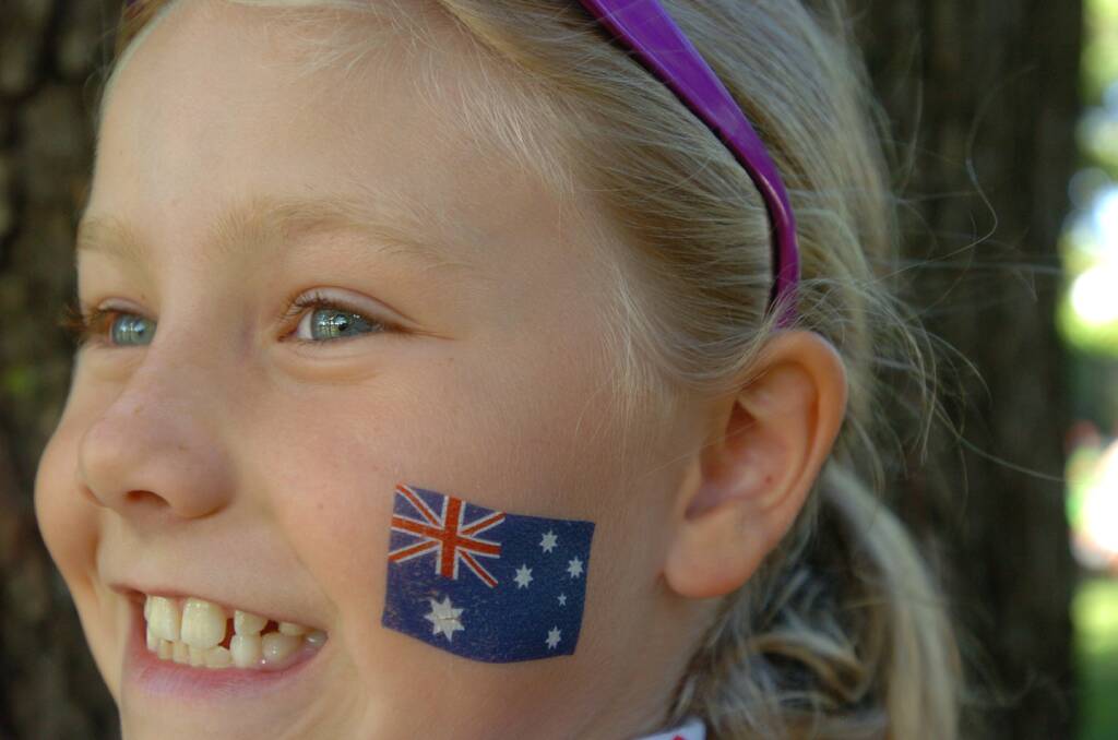 Eight-year-old Lisa Murphy, pictured in 2007, in Queanbeyan Park for the Australia Day celebrations. Photo: Queanbeyan Age archives.