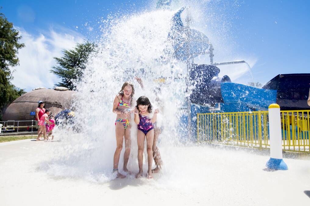 SPLASH: Queanbeyan's new wet play area at the Queanbeyan pool. Photo: Dion Georgopoulos