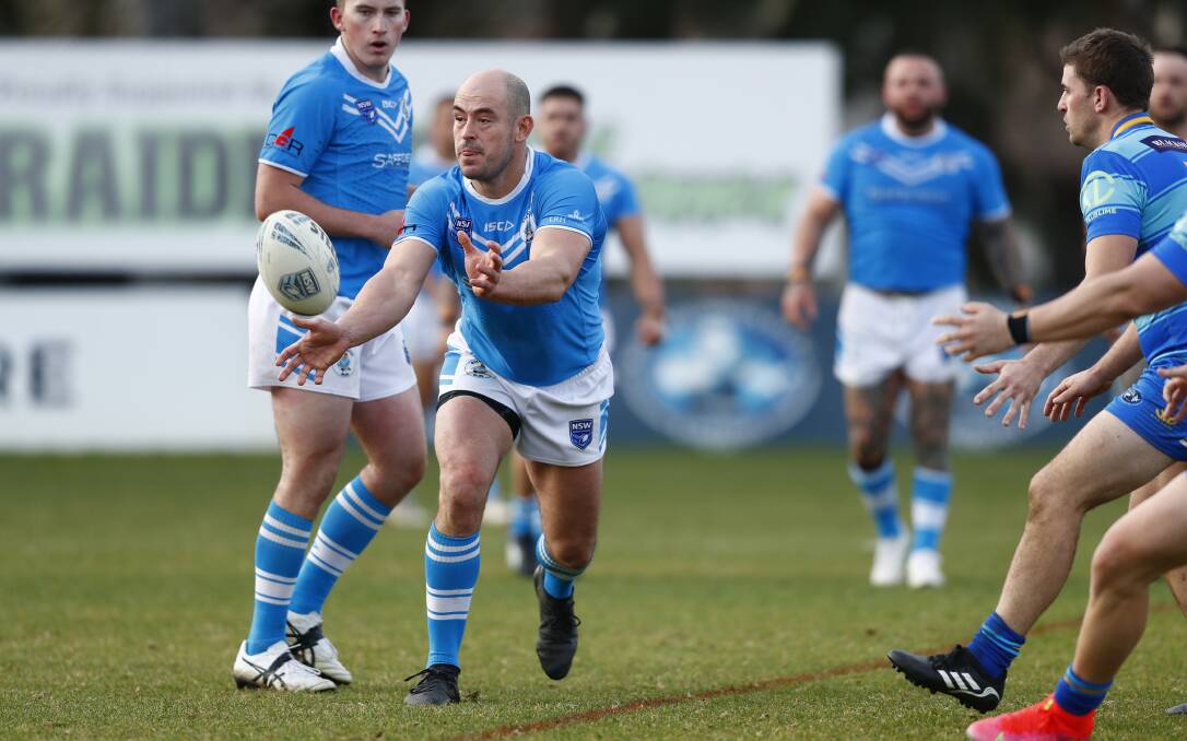 Terry Campese's side the Queanbeyan Blues took a 46-18 win on Sunday afternoon. Picture: Keegan Carroll