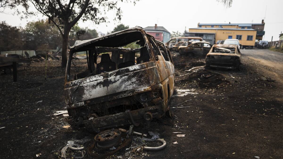 The aftermath of a bushfire in Cobargo. Picture by Dion Georgopoulos The aftermath of a bushfire in Cobargo. Picture by Dion Georgopoulos