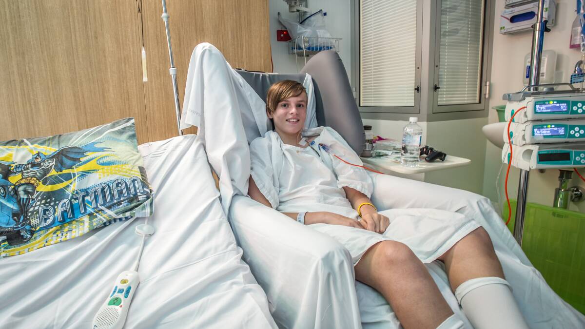 TJ Campagna has been in hospital since December 19 but is determined to get back on the footy field as soon as possible. Photo: Karleen Minney