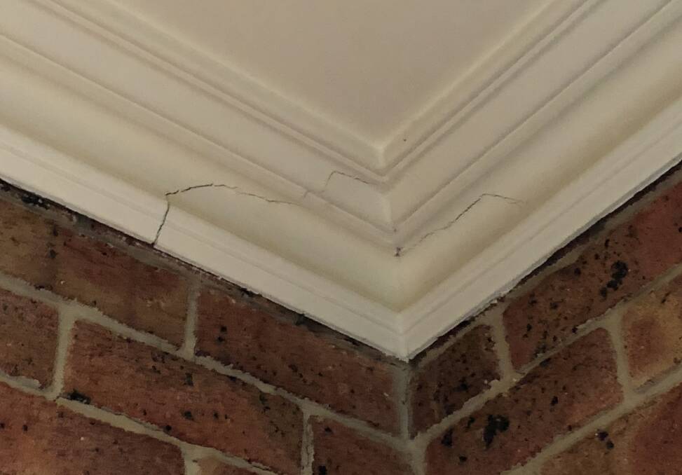 Damage to a cornice in Anna Green's home. Photo: Elliot Williams