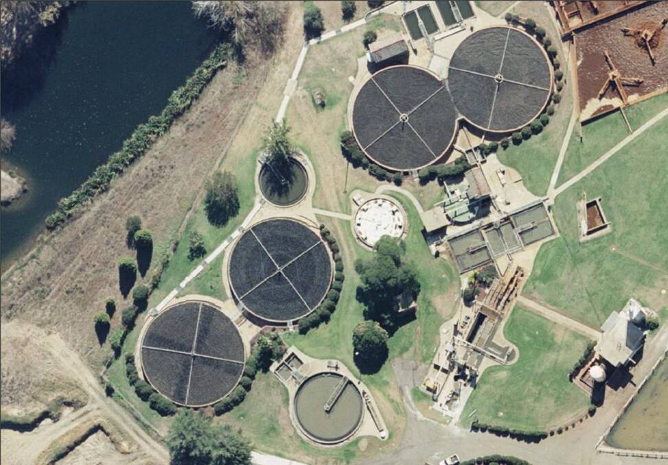 An aerial shot of the current Queanbeyan Sewage Treatment Plant. Photo: Supplied