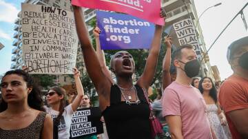 Thousands protest the US Supreme Court's decision in New York yesterday. Picture: Getty Images
