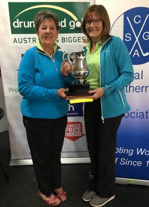 Winning team: Fran Miller and Karen Ebsworth claimed the CSGA Gala Day competition at Braidwood recently, with a total score of 74.25 among a huge field of 82 golfers and 16 clubs. Photo: CSGA. 