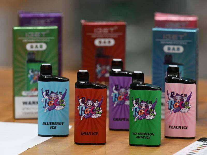 The Australian Border Force and Therapeutic Goods Administration seized more than 360,000 vapes. (Dean Lewins/AAP PHOTOS)