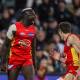 Mabior Chol had two goals overturned on review in Gold Coast's narrow AFL loss to Port Adelaide.