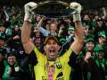 Western United goalkeeper Jamie Young celebrates winning the ALM grand final over Melbourne City.