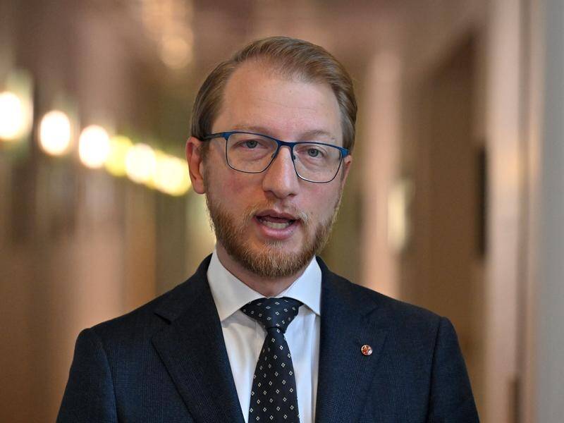 James Paterson asks why Labor says its migration cuts are good while the opposition's are bad. (Mick Tsikas/AAP PHOTOS)