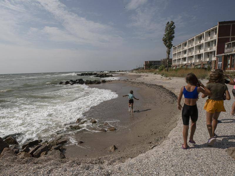 Swimming is off limits along parts of the Ukraine coast protected by mines. (EPA PHOTO)