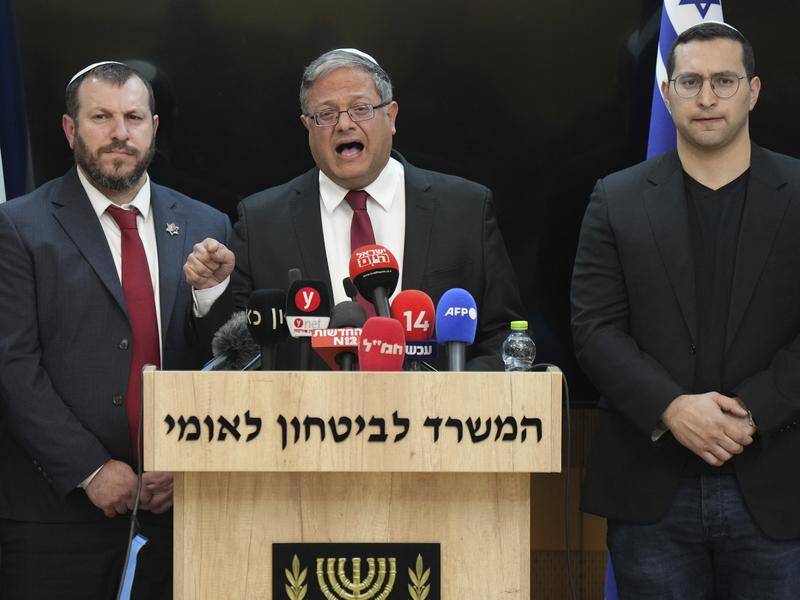 Itamar Ben-Gvir says his Jewish Power party will quit the government if a ceasefire deal is adopted. Photo: AP PHOTO
