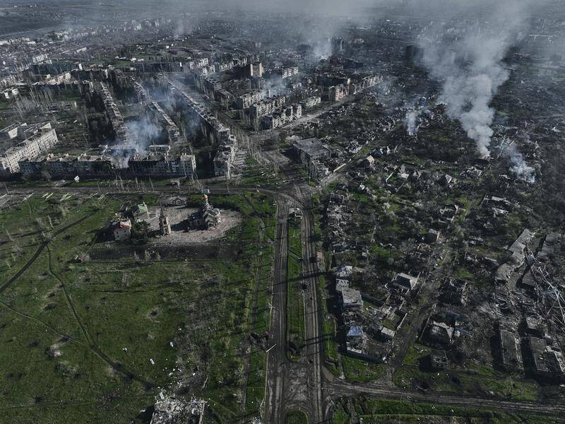 Russian forces have pounded the city of Bakhmut ahead of an expected Ukrainian counter-offensive. (AP PHOTO)
