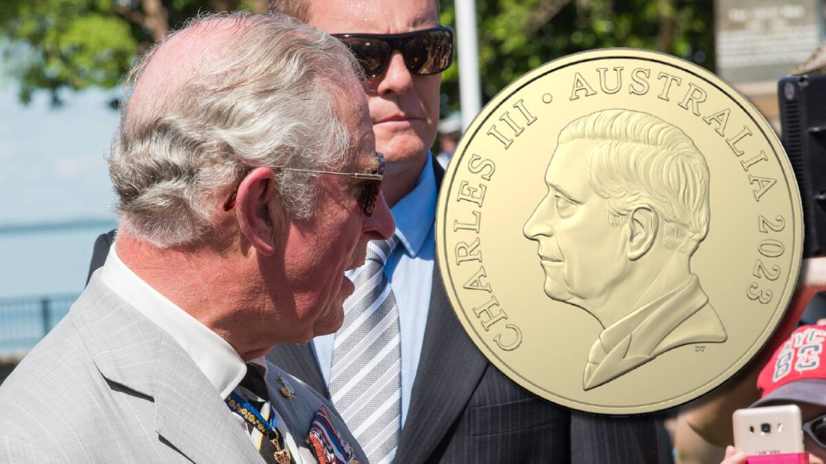 Compare and contrast: Then-Prince Charles pictured in 2018 and the newly released effigy of King Charles III to appear on Australian coins. Pictures Shutterstock, supplied
