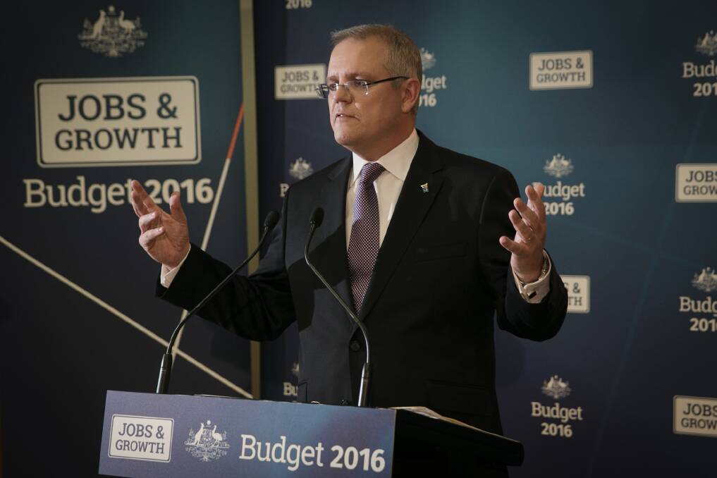 Federal treasurer Scott Morrison delivered the budget on Tuesday night, May 3, outlining a ten year monetary plan for the nation to follow on it's way back to surplus. Photo: Andrew Meares. 