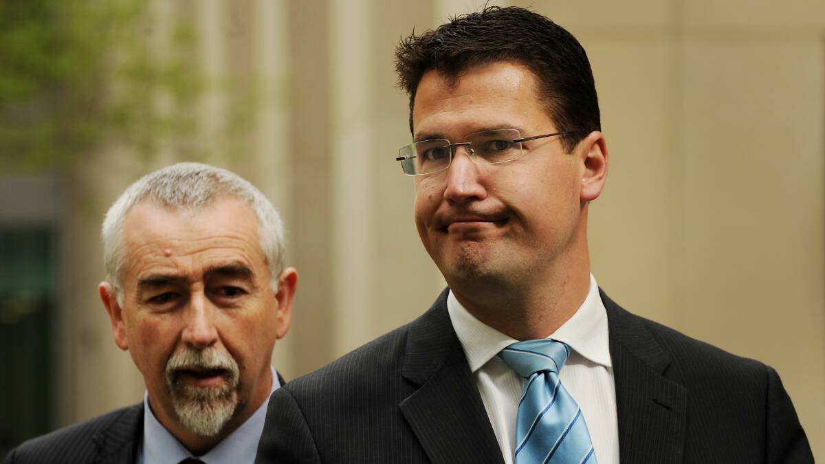 Zed Seselja, right, with former senator Gary Humphries in 2012. Picture: Colleen Petch