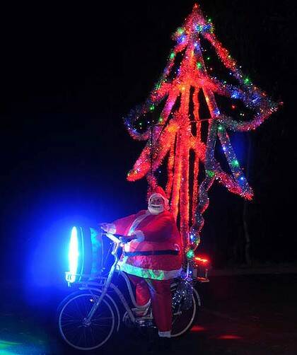 Peter Terren's 2010 Christmas rig purportedly has lighting so bright it can be seen from space.